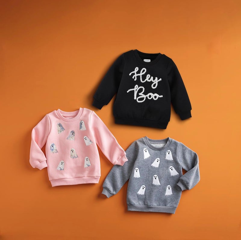 MudPie boys Ghost Boucle Sweatshirt - Image 3
